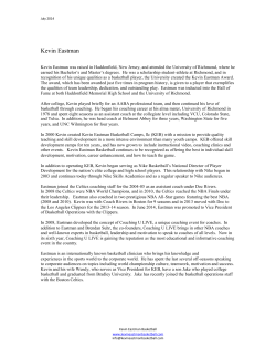KE bio July2014 - Kevin Eastman Basketball