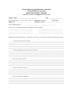 Greene-Sullivan Special Education Cooperative BEHAVIOR