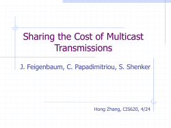 Sharing the Cost of Multicast Transmissions