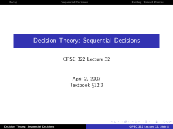 Decision Theory: Sequential Decisions