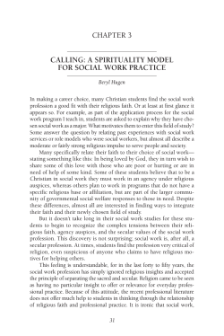 a spirituality model for social work practice