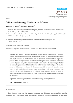 Salience and Strategy Choice in 2 &times; 2 Games