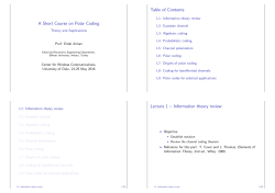 A Short Course on Polar Coding