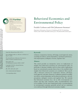 Behavioral Economics and Environmental Policy