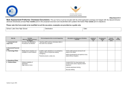 Risk Assessment Proforma