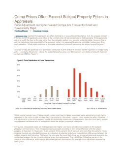 Comp Prices Often Exceed Subject Property Prices