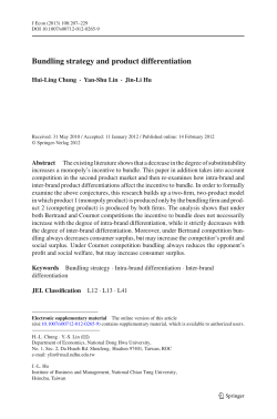 Bundling strategy and product differentiation