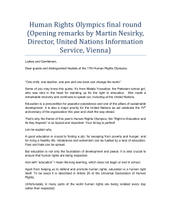 Human Rights Olympics final round (Opening remarks by Martin