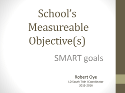 School*s Measureable objectivte(s)