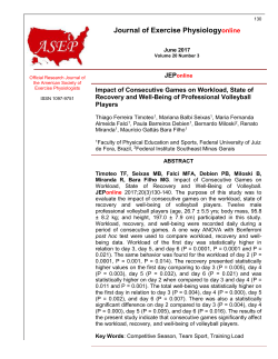 JEPonline Impact of Consecutive Games on Workload, State of