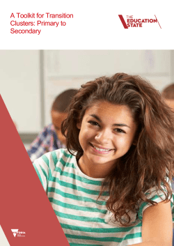 A Toolkit for Transition Clusters: Primary to Secondary