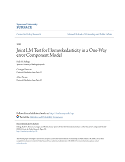 Joint LM Test for Homoskedasticity in a One-Way error