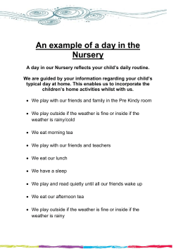 Example of A Day in the Baby Room