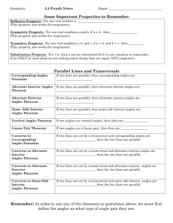 Parallel Lines and Transversals