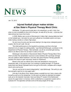 Injured football player makes strides at Sac