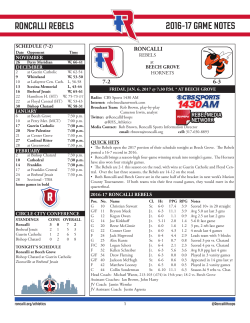 Pre-Game Notes - Roncalli High School
