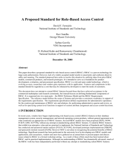 RBAC REQUIREMENTS SPECIFICATION