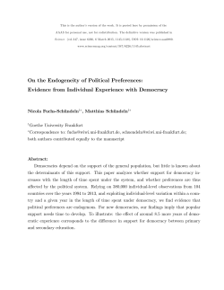 On the Endogeneity of Political Preferences - Wiwi Uni