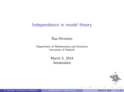 Independence in model theory