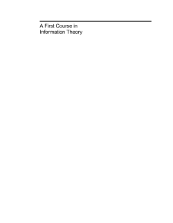 A First Course in Information Theory