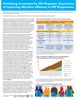 Prioritizing Investment for HIV Response: Experiences of improving