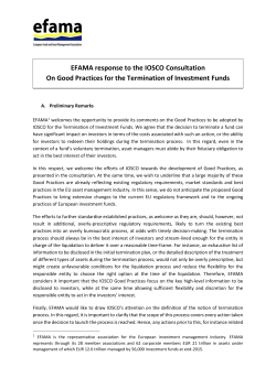 EFAMA response to the IOSCO Consultation On Good Practices for