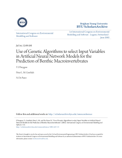 Use of Genetic Algorithms to select Input Variables in Artificial