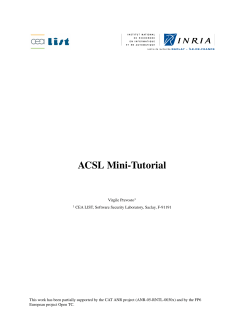 ACSL Mini-Tutorial - Frama-C