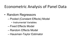 Econometric Analysis of Panel Data