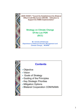 Strategy on Climate Change of the Lao PDR (SCC)