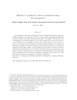Product liability should reward Firm transparency