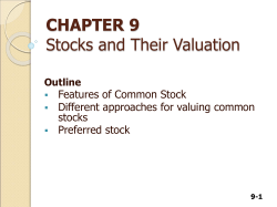 CHAPTER 8 Stocks and Their Valuation
