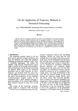 On the Application of Trajectory Methods in Numerical Forecasting