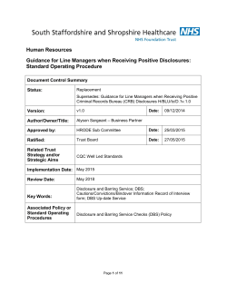 Human Resources Guidance for Line Managers when Receiving