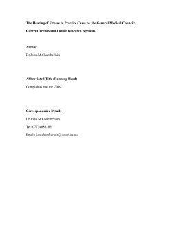 Health, Risk Society paper &ndash; medical malpractice