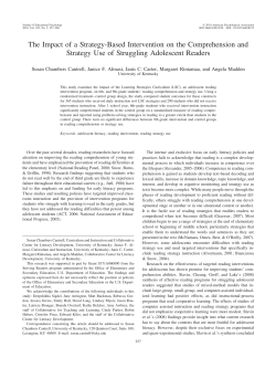 The Impact of a Strategy-Based Intervention on