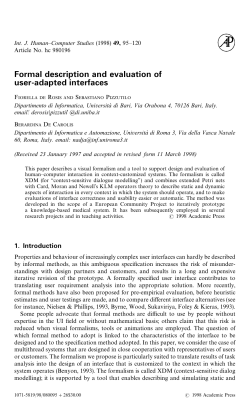 Formal description and evaluation of user