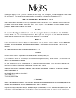 MOPS INTERNATIONAL MISSION STATEMENT