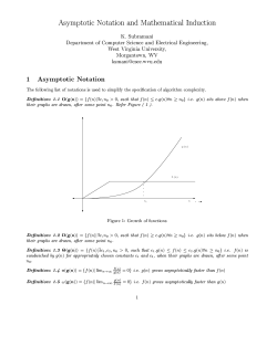 Asymptotic Notation and Mathematical Induction K. Subramani