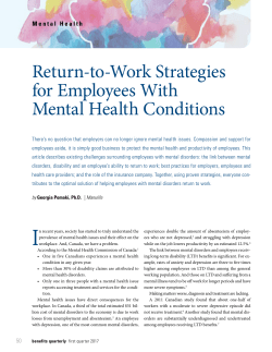Return-to-Work Strategies for Employees With Mental Health