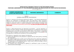 Proposed Amendments to the Implementing Rules and Regulations