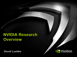 NVIDIA Research Overview - UMD Department of Computer Science