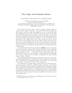 Yuri, Logic, and Computer Science