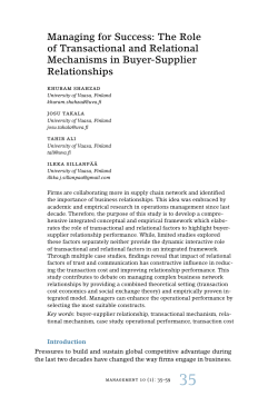 The Role of Transactional and Relational Mechanisms in Buyer