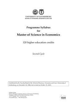Master of Science in Economics