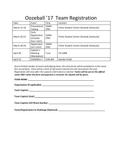 Oozeball `17 Team Registration