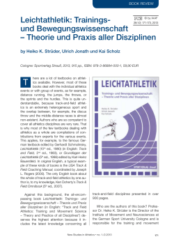 Leichtathletik: Trainings- und Bewegungswissenschaft &ndash; Theorie