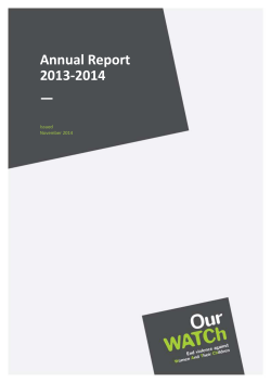 Our Watch Annual Report 2013-2014