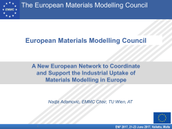 The European Materials Modelling Council is a community driven