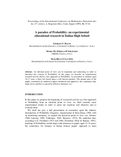 A paradox of Probability: an experimental educational